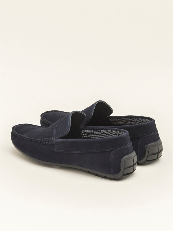 Lacivert Hakiki Deri Erkek Loafer