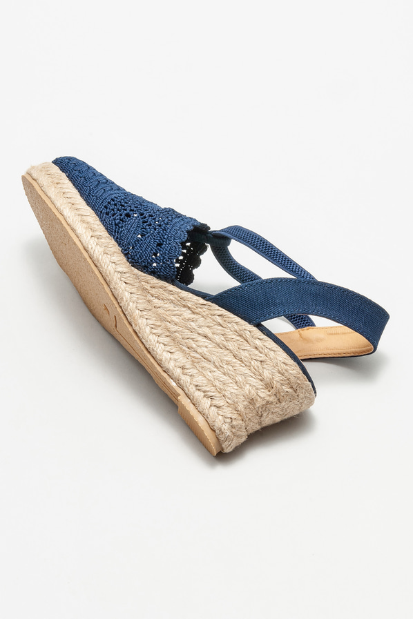 Lacivert dolgu topuklu kadın sandalet - Elle Shoes