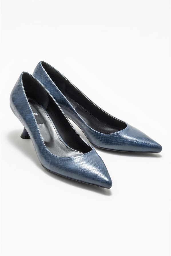 Lacivert kadın stiletto - Elle Shoes