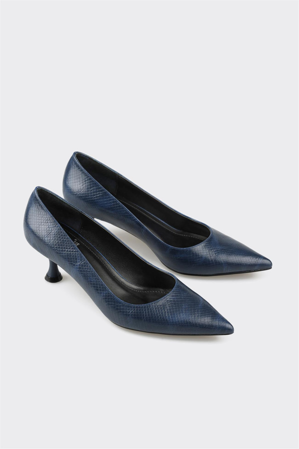 Lacivert kadın stiletto - Elle Shoes