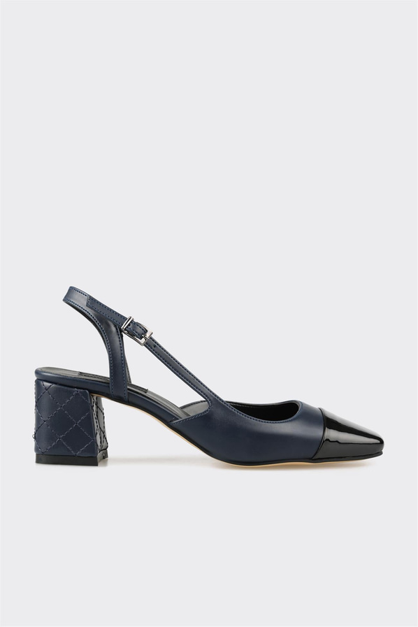 Lacivert topuklu kadın ayakkabı - Elle Shoes