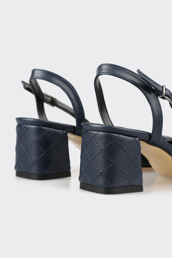 Lacivert topuklu kadın ayakkabı - Elle Shoes