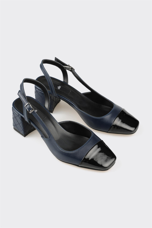 Lacivert topuklu kadın ayakkabı - Elle Shoes