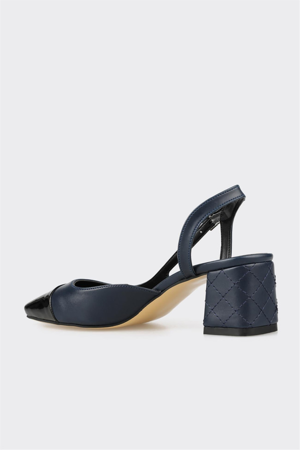 Lacivert topuklu kadın ayakkabı - Elle Shoes