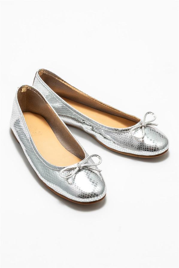 Lame deri kadın babet - Elle Shoes