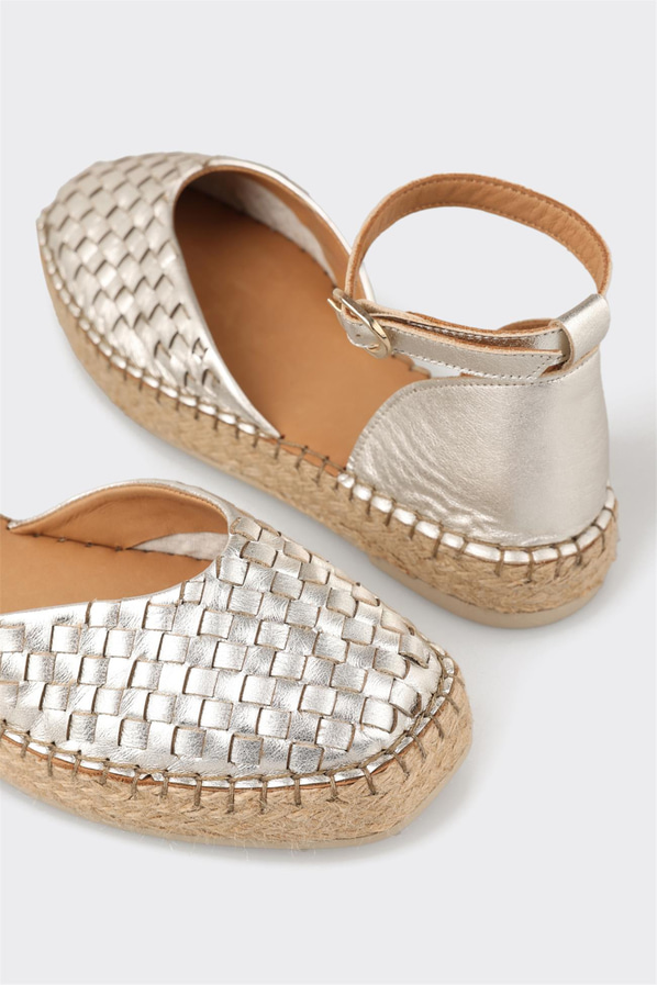 Lame Deri Kadın Espadril