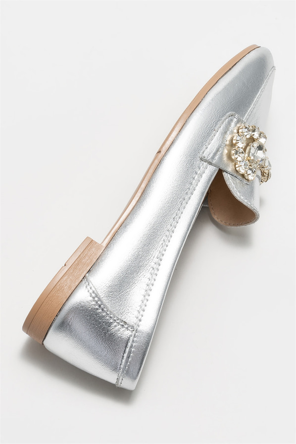 Lame deri kadın loafer - Elle Shoes