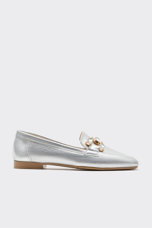 Lame deri kadın loafer - Elle Shoes