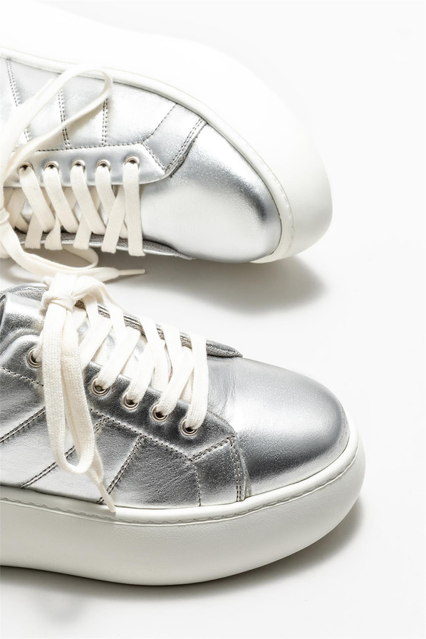 Lame deri kadın sneaker - Elle Shoes