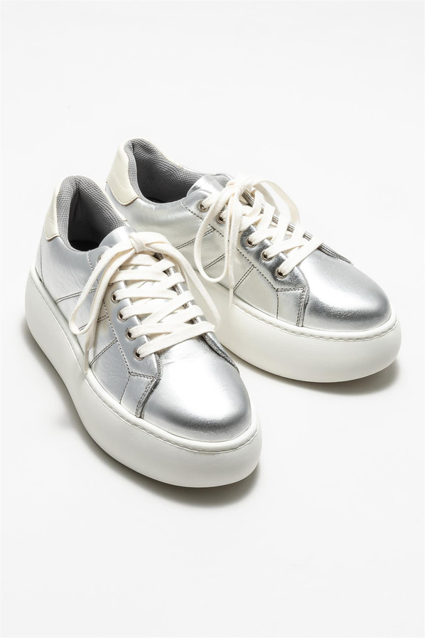 Lame deri kadın sneaker - Elle Shoes