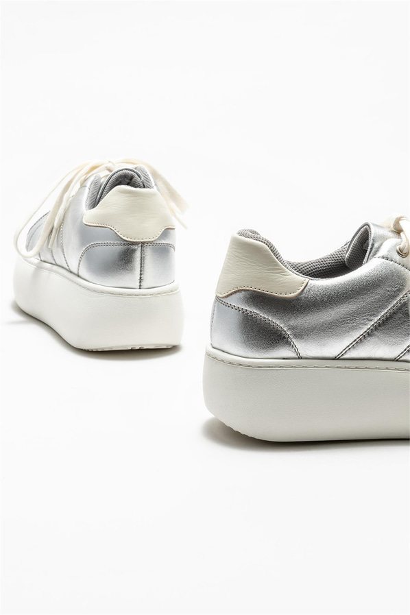 Lame deri kadın sneaker - Elle Shoes
