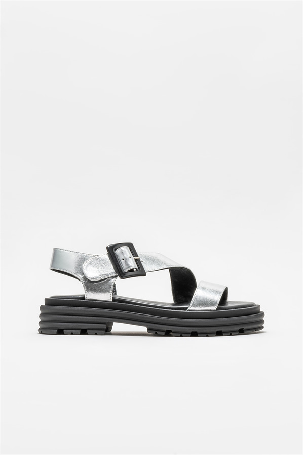 Lame deri kadın sandalet - Elle Shoes