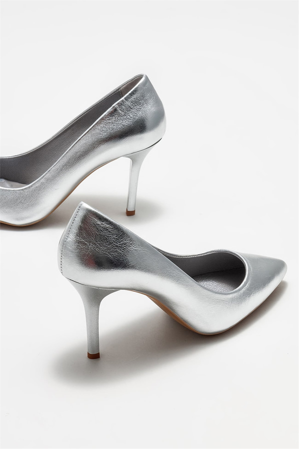 Lame deri kadın stiletto - Elle Shoes