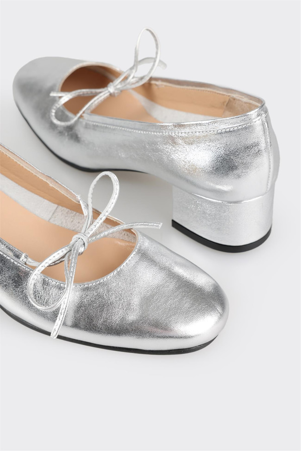 Lame deri topuklu kadın ayakkabı - Elle Shoes