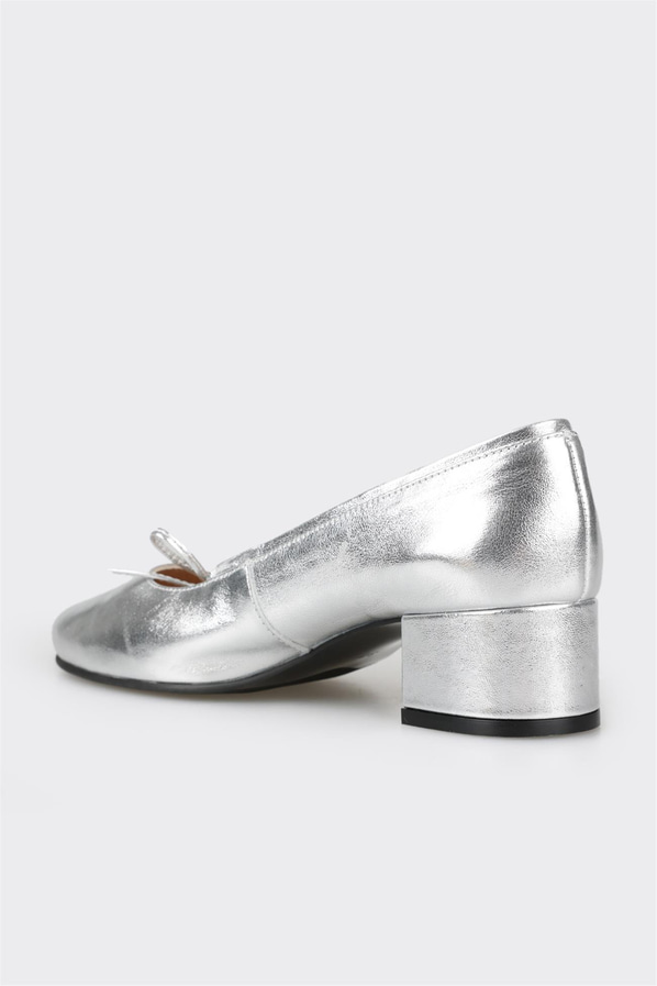 Lame deri topuklu kadın ayakkabı - Elle Shoes