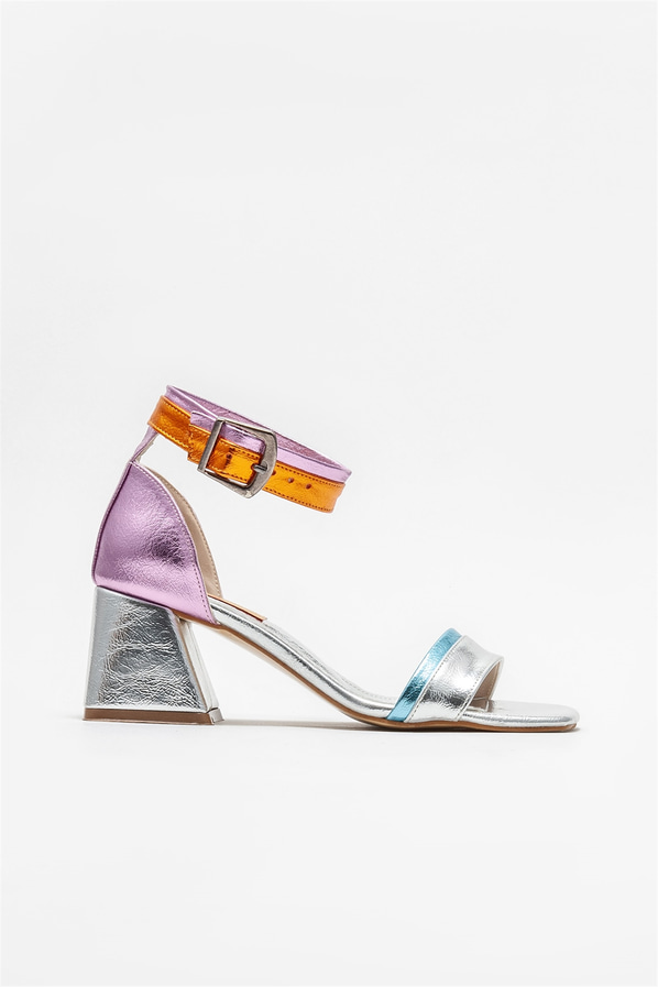 Lame topuklu kadın sandalet - Elle Shoes