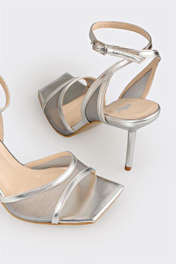 Lame topuklu kadın sandalet - Elle Shoes