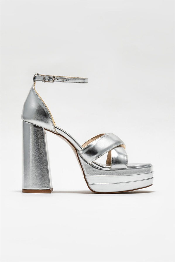 Lame topuklu kadın sandalet - Elle Shoes