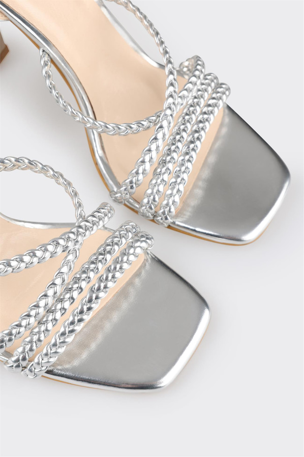 Lame topuklu kadın sandalet - Elle Shoes