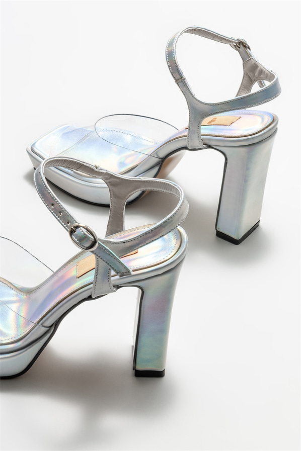 Lame topuklu kadın sandalet - Elle Shoes