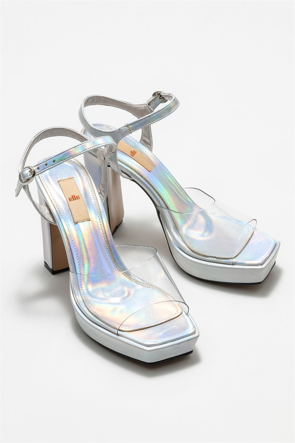 Lame topuklu kadın sandalet - Elle Shoes