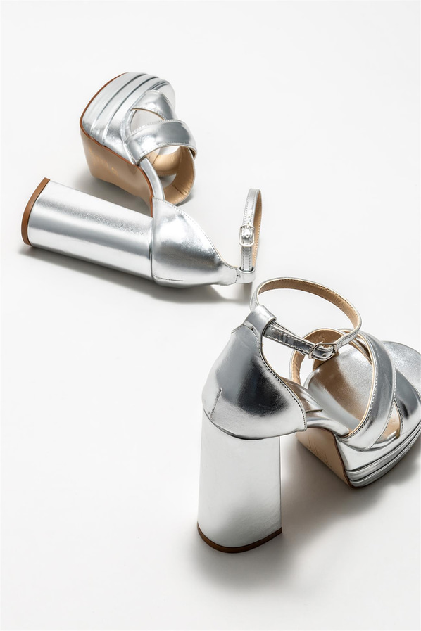 Lame topuklu kadın sandalet - Elle Shoes