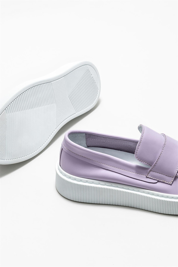 Lila Deri Erkek Loafer