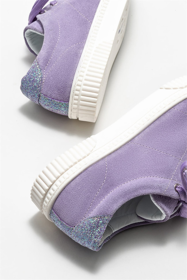 Lila deri kadın sneaker - Elle Shoes