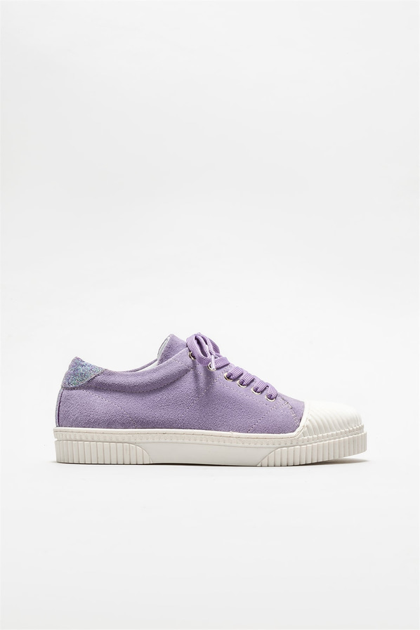 Lila deri kadın sneaker - Elle Shoes