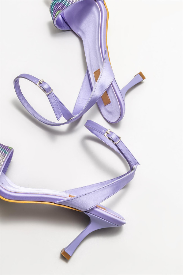 Lila topuklu kadın sandalet - Elle Shoes