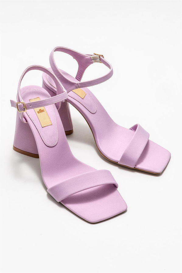 Lila topuklu kadın sandalet - Elle Shoes