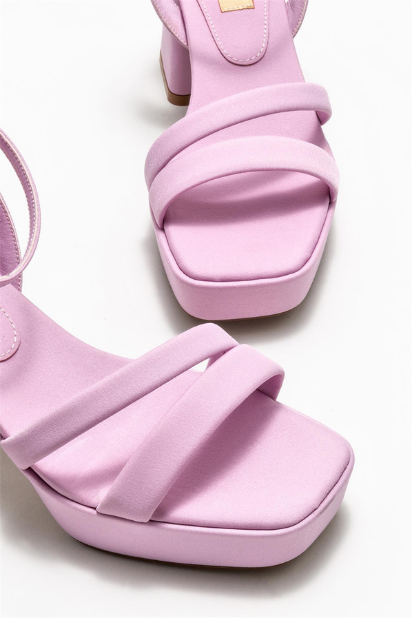 Lila topuklu kadın sandalet - Elle Shoes