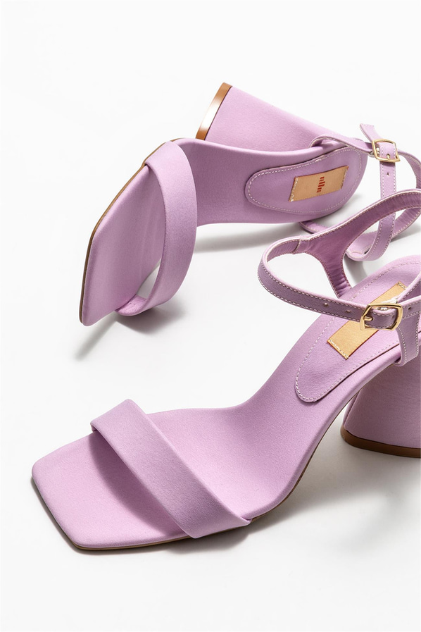 Lila topuklu kadın sandalet - Elle Shoes