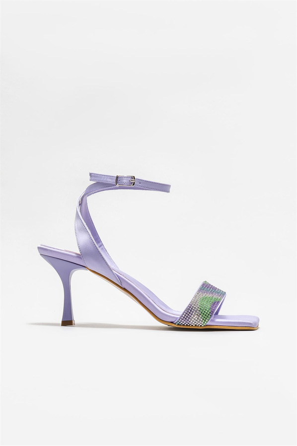 Lila topuklu kadın sandalet - Elle Shoes