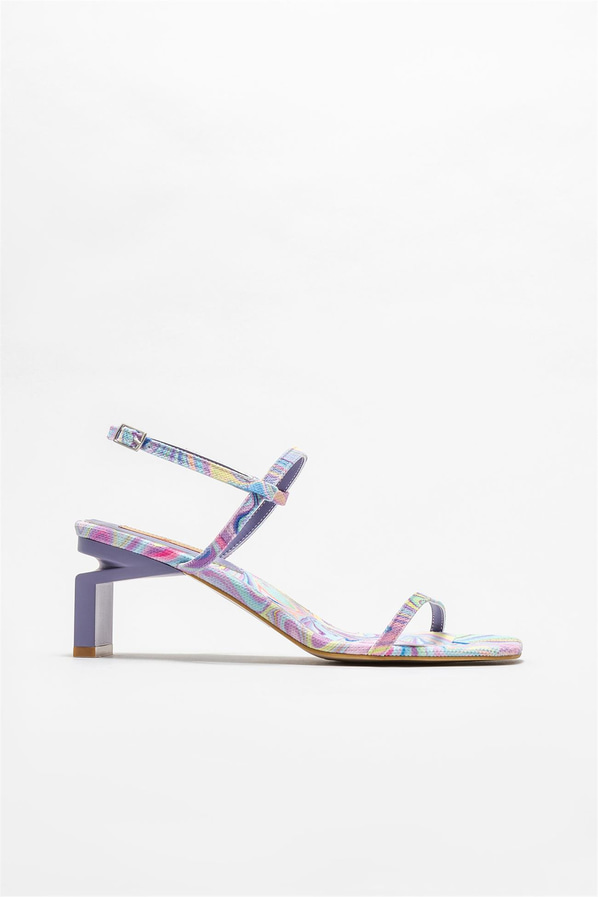 Lila topuklu kadın sandalet - Elle Shoes