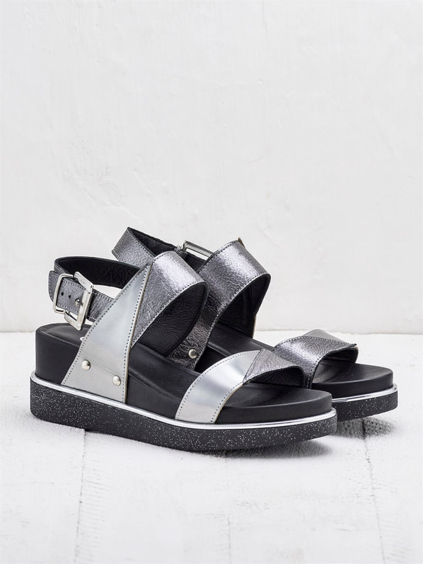 Kurşun kadın sandalet - Elle Shoes