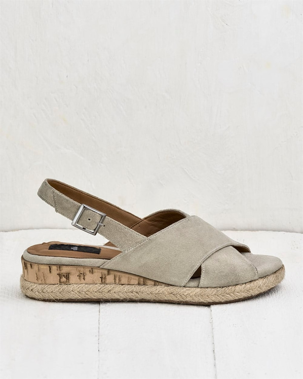 Bej deri kadın sandalet - Elle Shoes