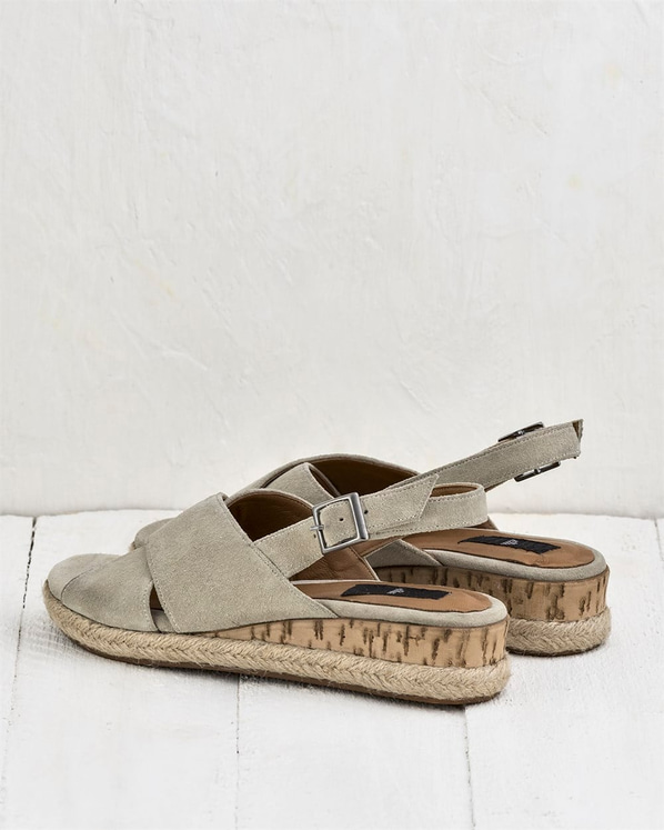 Bej deri kadın sandalet - Elle Shoes