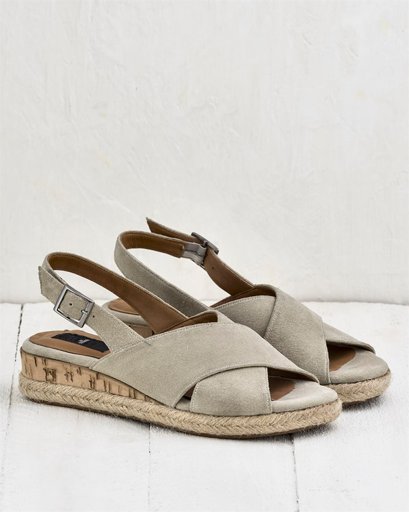 Bej deri kadın sandalet - Elle Shoes