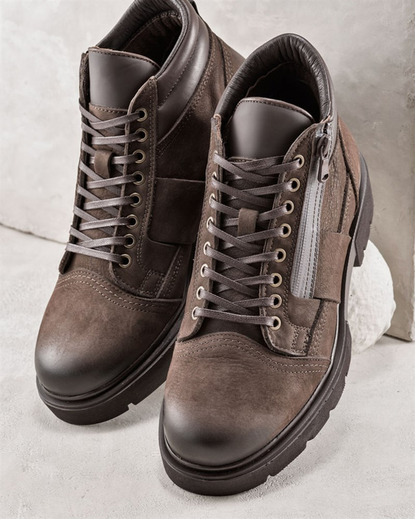 Kahve erkek bot - Elle Shoes