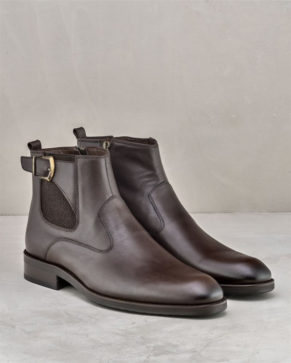 Kahve erkek bot - Elle Shoes