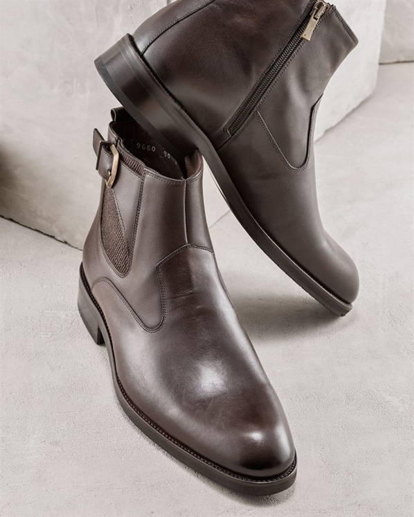 Kahve erkek bot - Elle Shoes