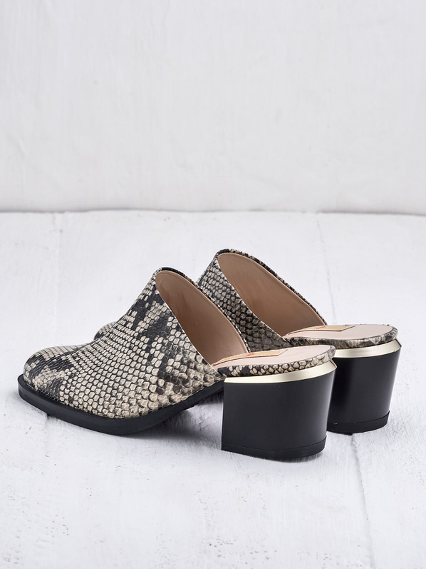 Çok renkli kalın topuklu kadın terlik - Elle Shoes