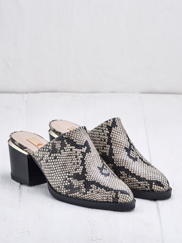 Çok renkli kalın topuklu kadın terlik - Elle Shoes