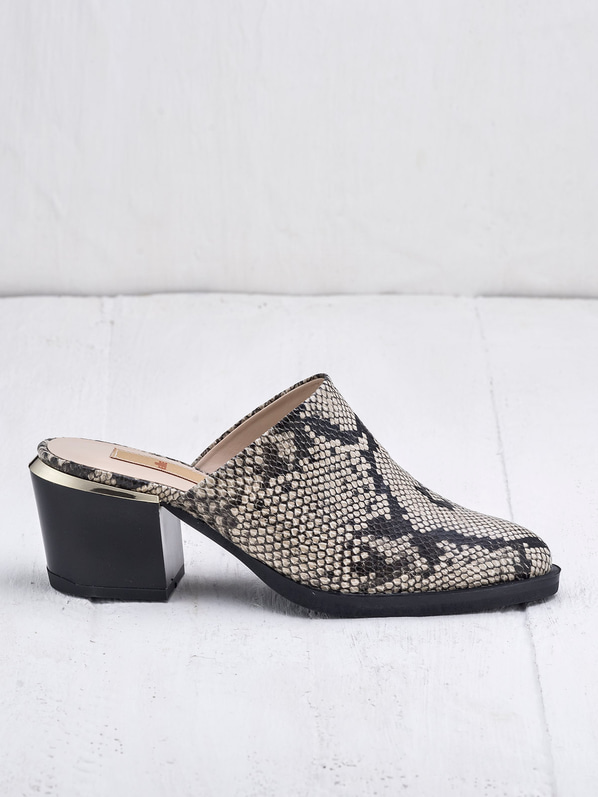 Çok renkli kalın topuklu kadın terlik - Elle Shoes