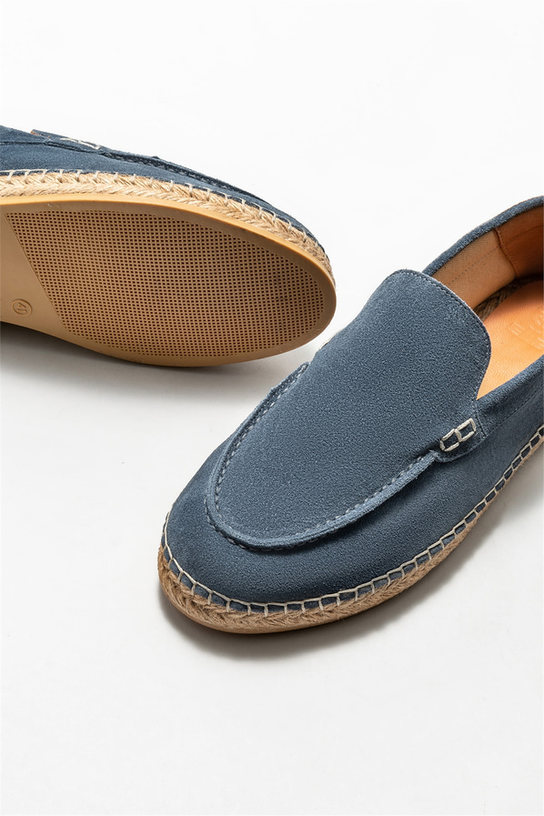 Mavi deri erkek espadril - Elle Shoes