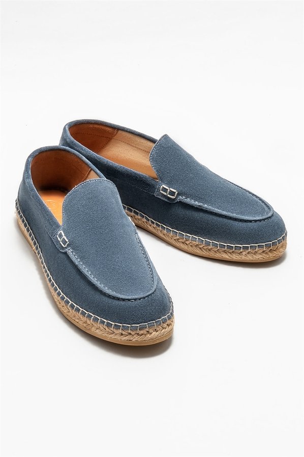Mavi deri erkek espadril - Elle Shoes