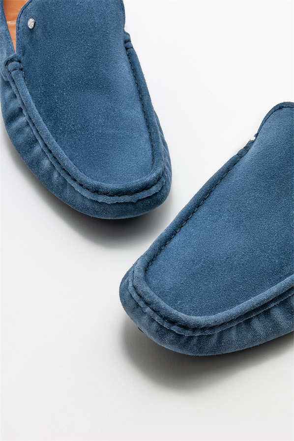 Mavi deri erkek günlük ayakkabı, günlük kullanım için - Elle Shoes