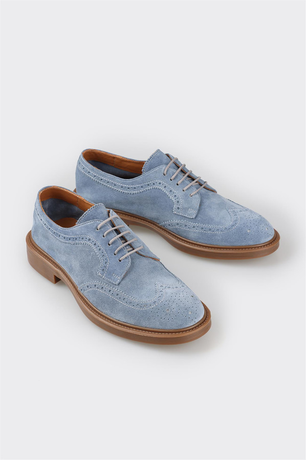 Mavi deri erkek günlük ayakkabı, günlük kullanım için - Elle Shoes