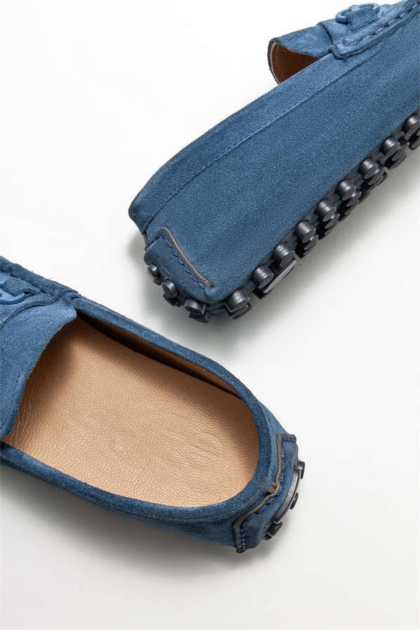Mavi deri erkek günlük ayakkabı, günlük kullanım için - Elle Shoes
